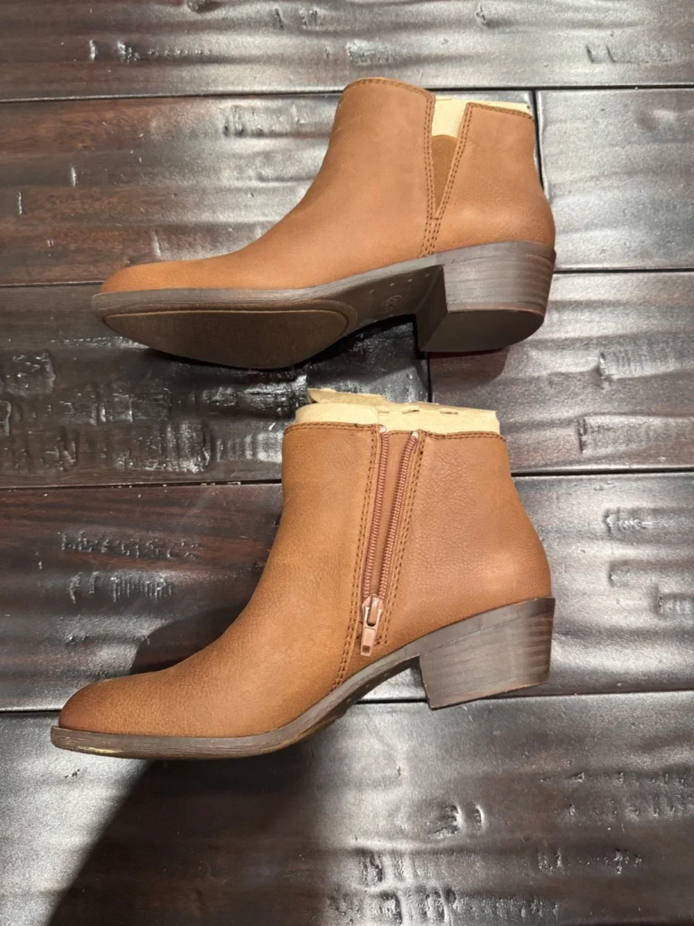Lucky Brand Women's Brown Leather Ankle Booties Size 6.5 NWT